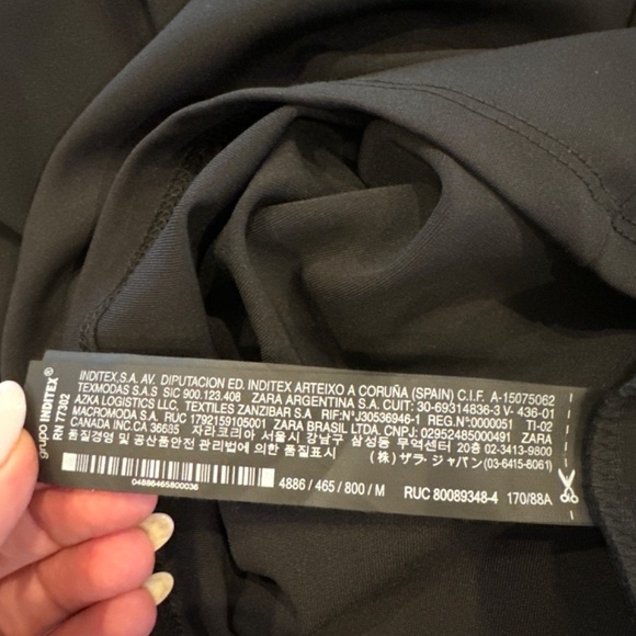 ZARA Knotted Overlay Back Slit Black Dress Size M NWT - Picture 14 of 14